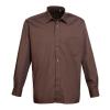 Long sleeve poplin shirt Brown