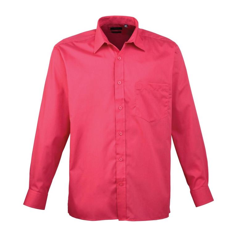 Long sleeve poplin shirt Hot Pink