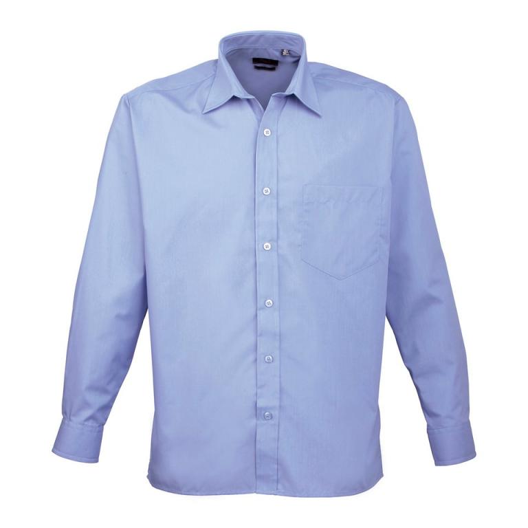 Long sleeve poplin shirt Mid Blue