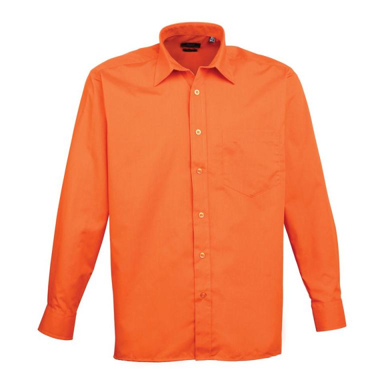 Long sleeve poplin shirt Orange