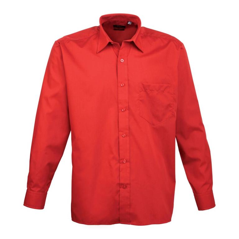 Long sleeve poplin shirt Red