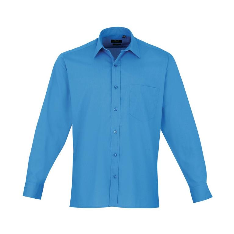 Long sleeve poplin shirt Sapphire