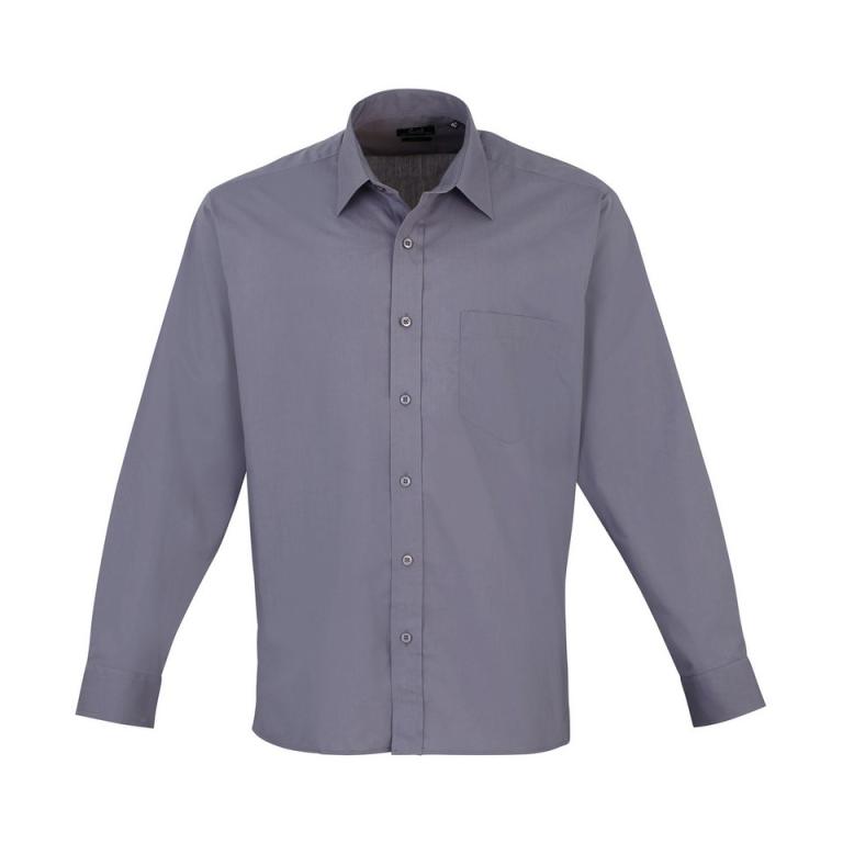 Long sleeve poplin shirt Steel