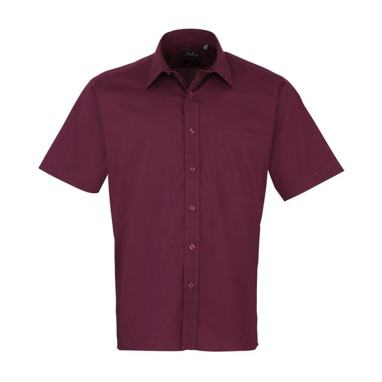 Short sleeve poplin shirt Aubergine