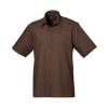 Short sleeve poplin shirt Brown