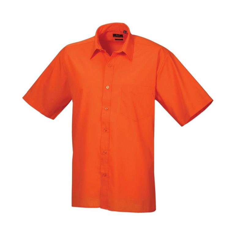 Short sleeve poplin shirt Orange