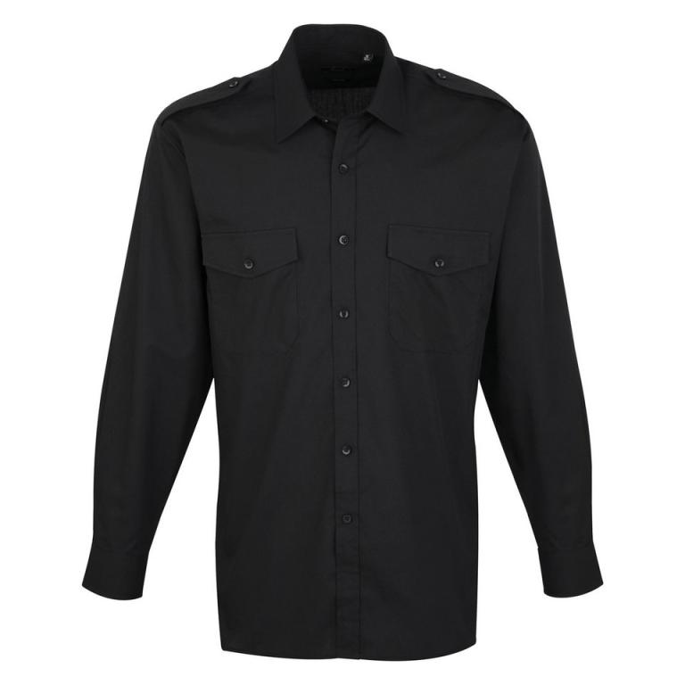 Long sleeve pilot shirt Black