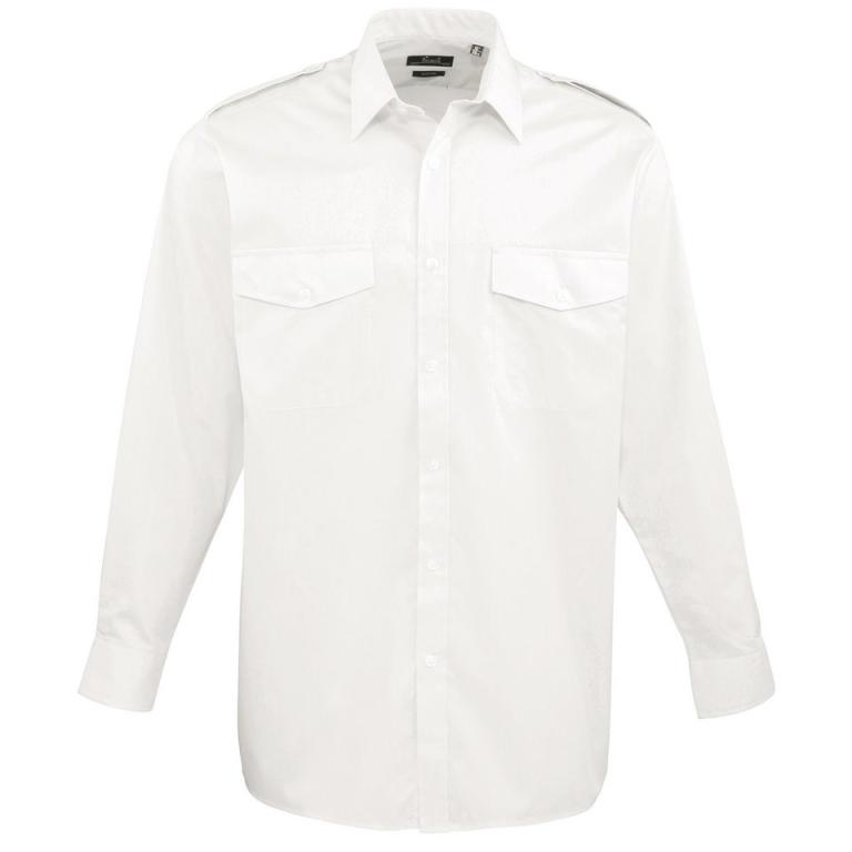 Long sleeve pilot shirt White