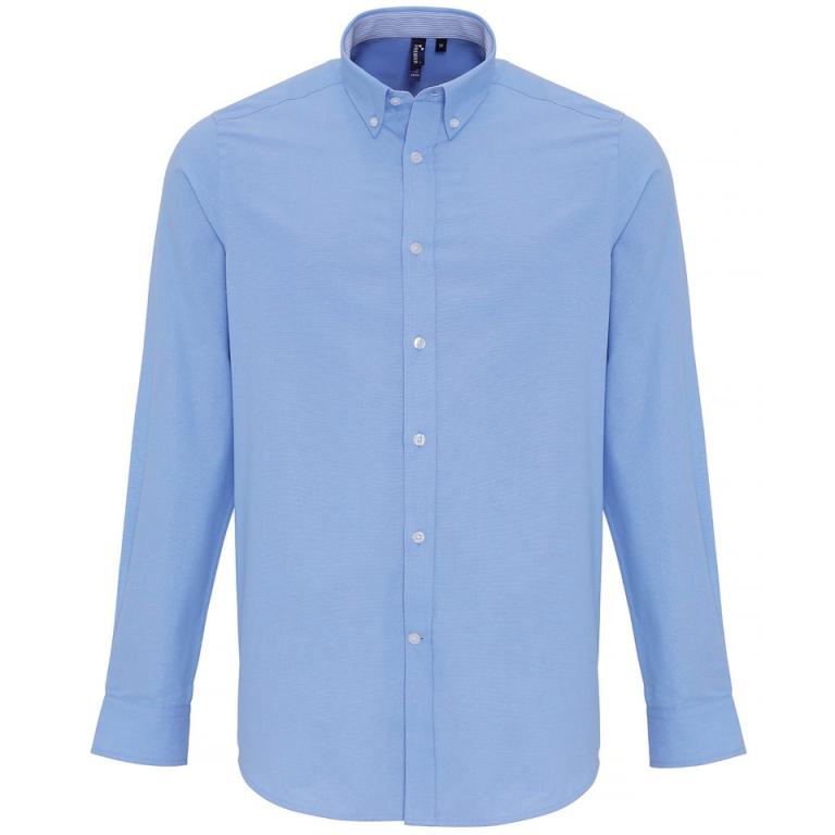 Cotton-rich Oxford stripes shirt Oxford Blue