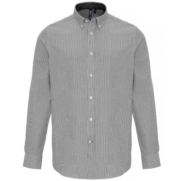 Cotton-rich Oxford stripes shirt White/Grey