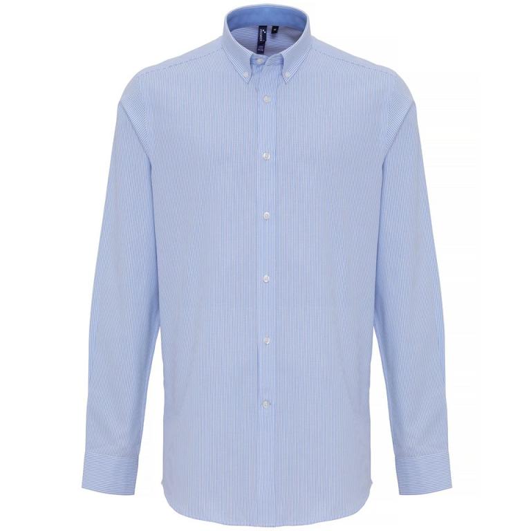 Cotton-rich Oxford stripes shirt White/Light Blue