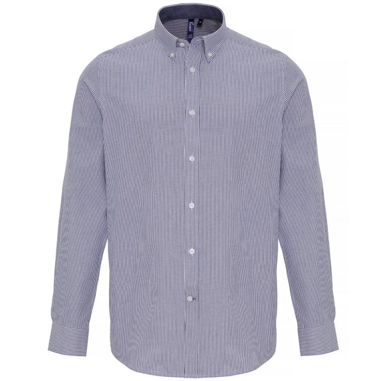 Cotton-rich Oxford stripes shirt White/Navy