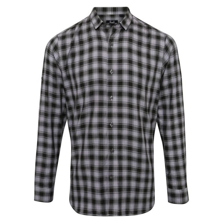 Mulligan check cotton long sleeve shirt Steel/Black