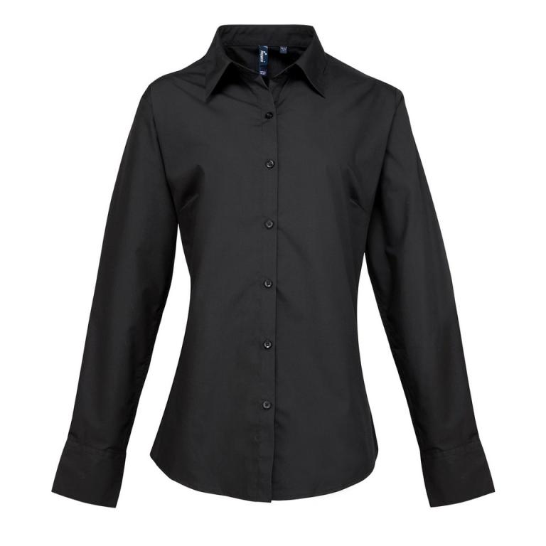 Women's supreme poplin long sleeve shirt Black