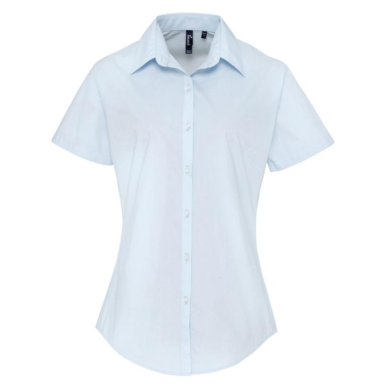 Women's supreme poplin short sleeve shirt Light Blue