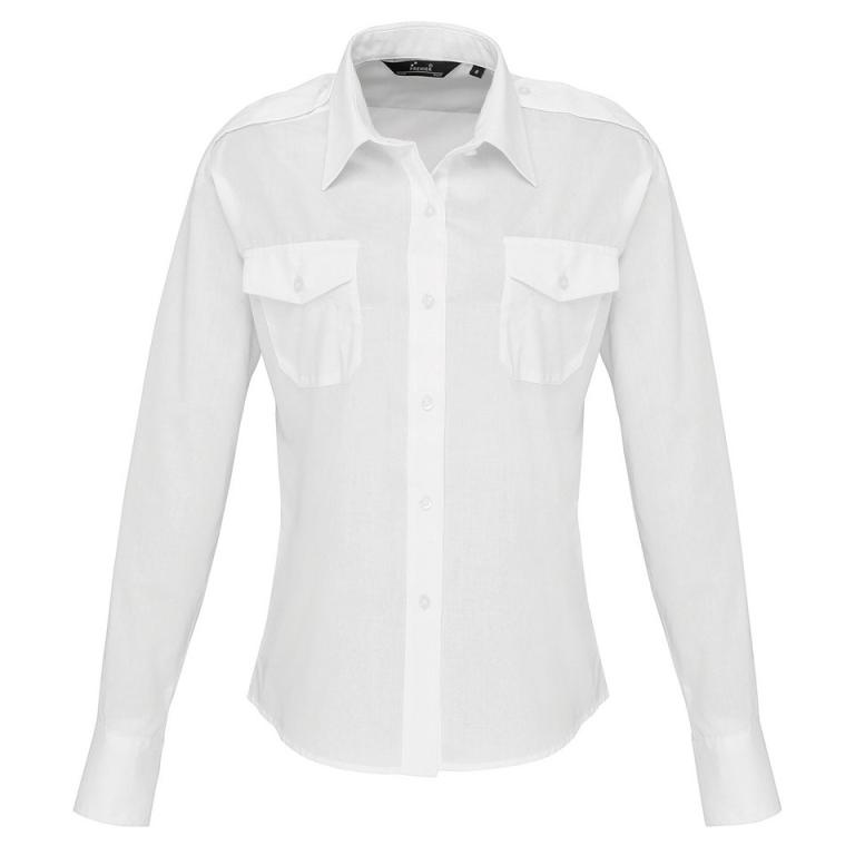 Women's long sleeve pilot shirt White