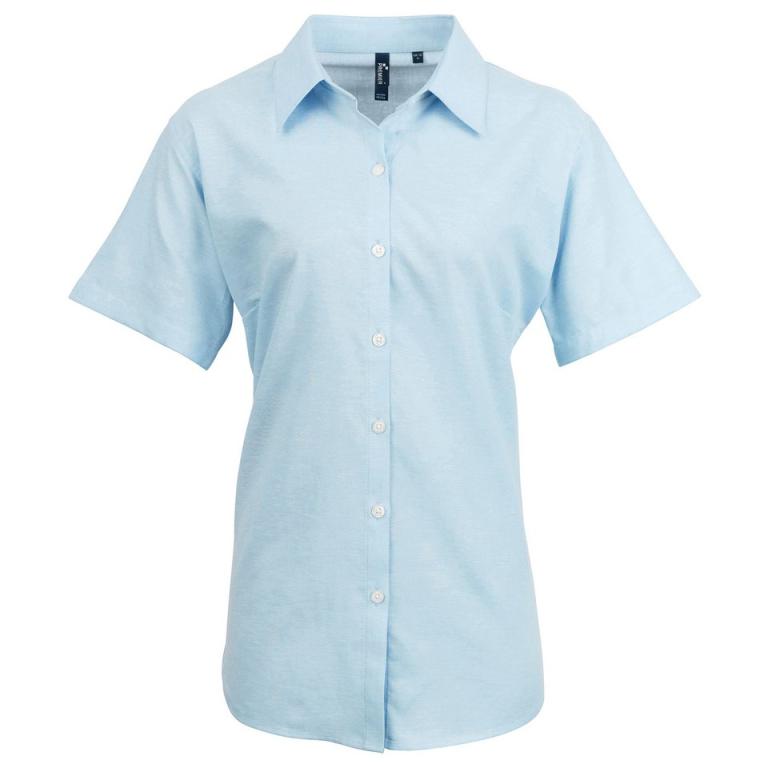 Women's signature Oxford short sleeve shirt Light Blue