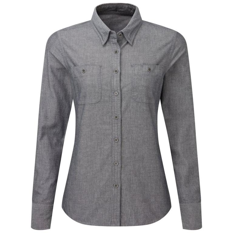 Women’s Chambray shirt, organic and Fairtrade certified Grey Denim