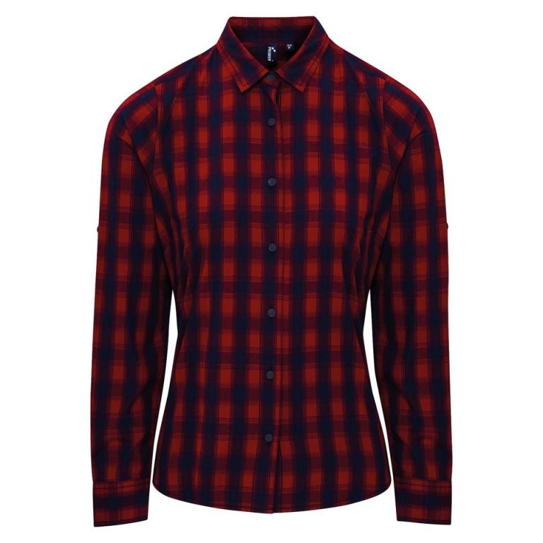 Women's Mulligan check cotton long sleeve shirt Red/Navy