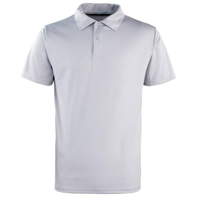 Coolchecker® studded polo Silver Grey