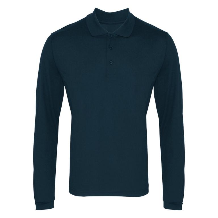 Long sleeve Coolchecker® piqué polo Navy