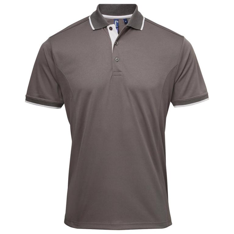 Contrast Coolchecker® polo Dark Grey/Silver