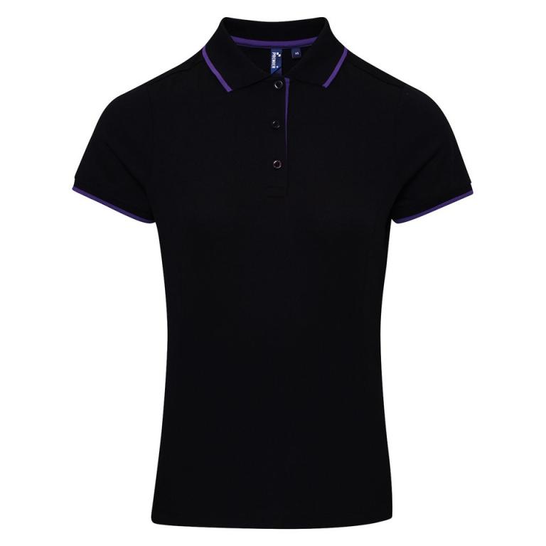 Women's contrast Coolchecker® polo Black/Purple