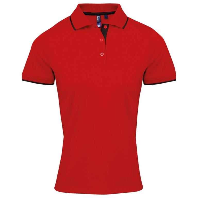 Women's contrast Coolchecker® polo Red/Black