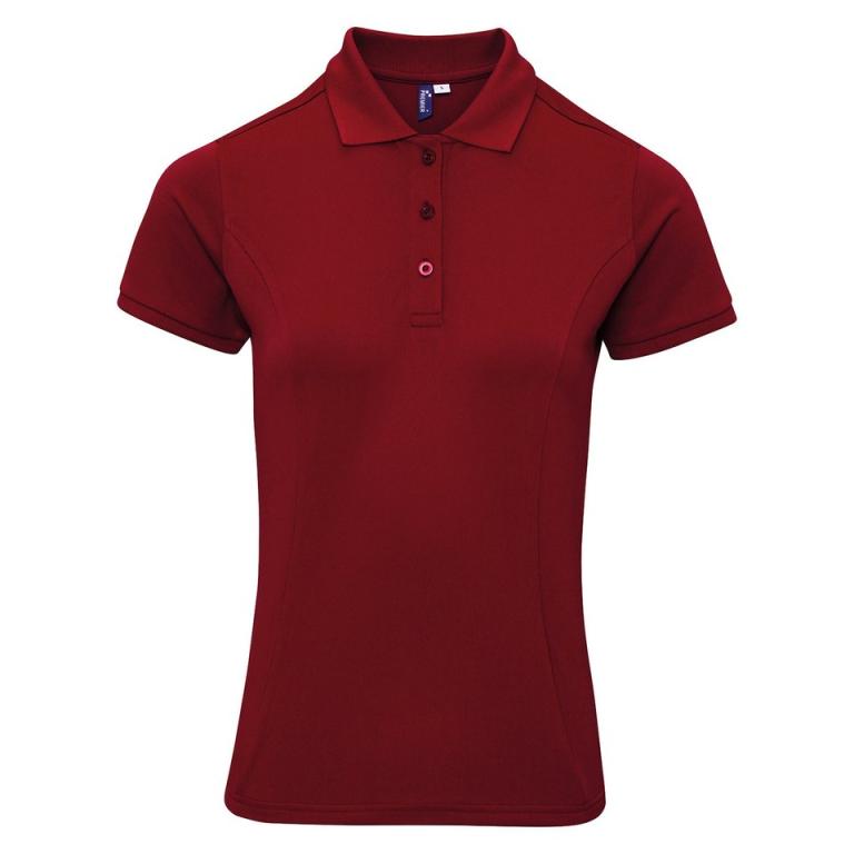 Women's Coolchecker plus piqué polo with CoolPlus® Burgundy