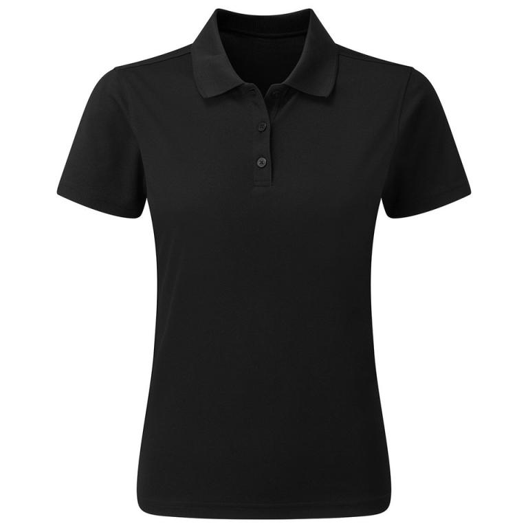 Women's spun dyed sustainable polo shirt Black