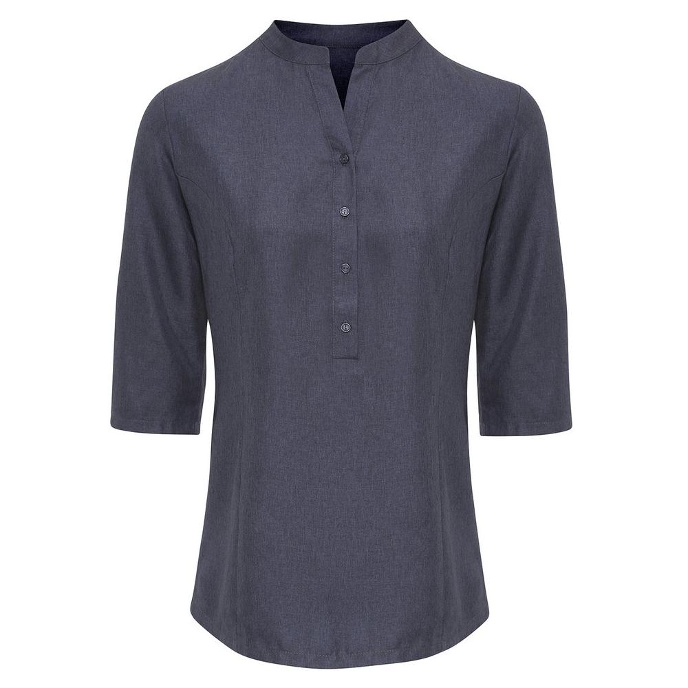 Verbena 'linen look' button-up beauty tunic - KS Teamwear