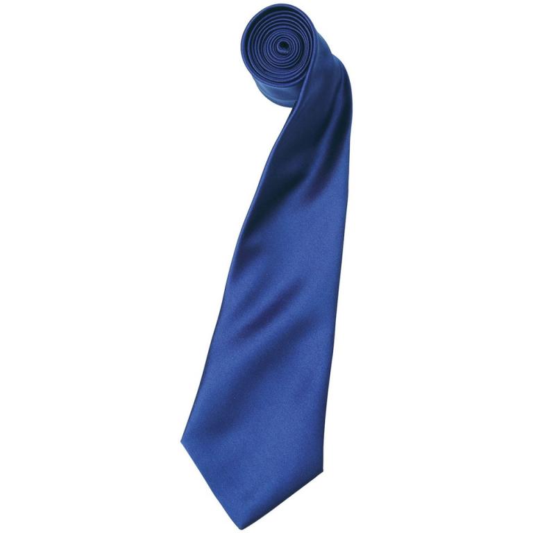 'Colours' satin tie Marine Blue