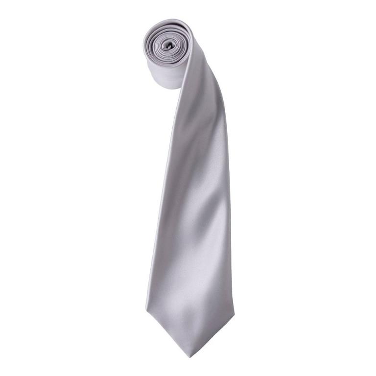 'Colours' satin tie Silver Grey