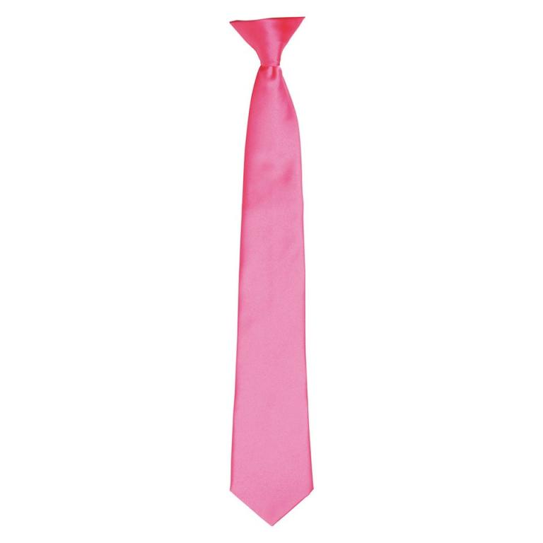 'Colours' satin clip tie Fuchsia