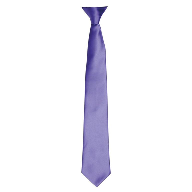 'Colours' satin clip tie Purple