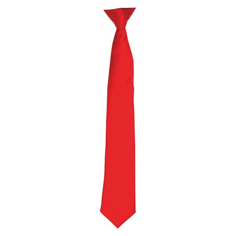 'Colours' satin clip tie Red