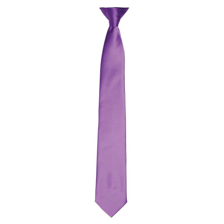 'Colours' satin clip tie Rich Violet