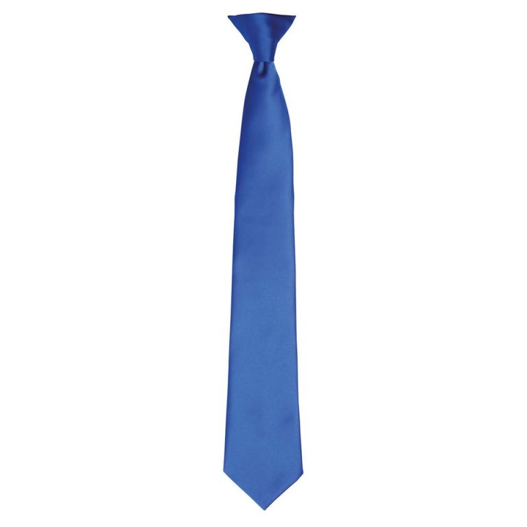 'Colours' satin clip tie Royal