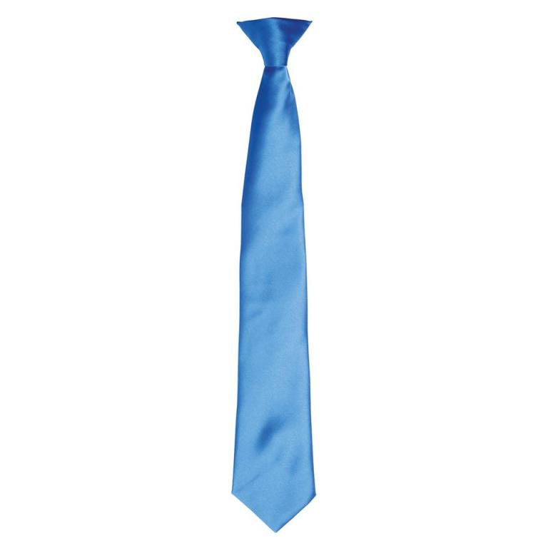 'Colours' satin clip tie Sapphire