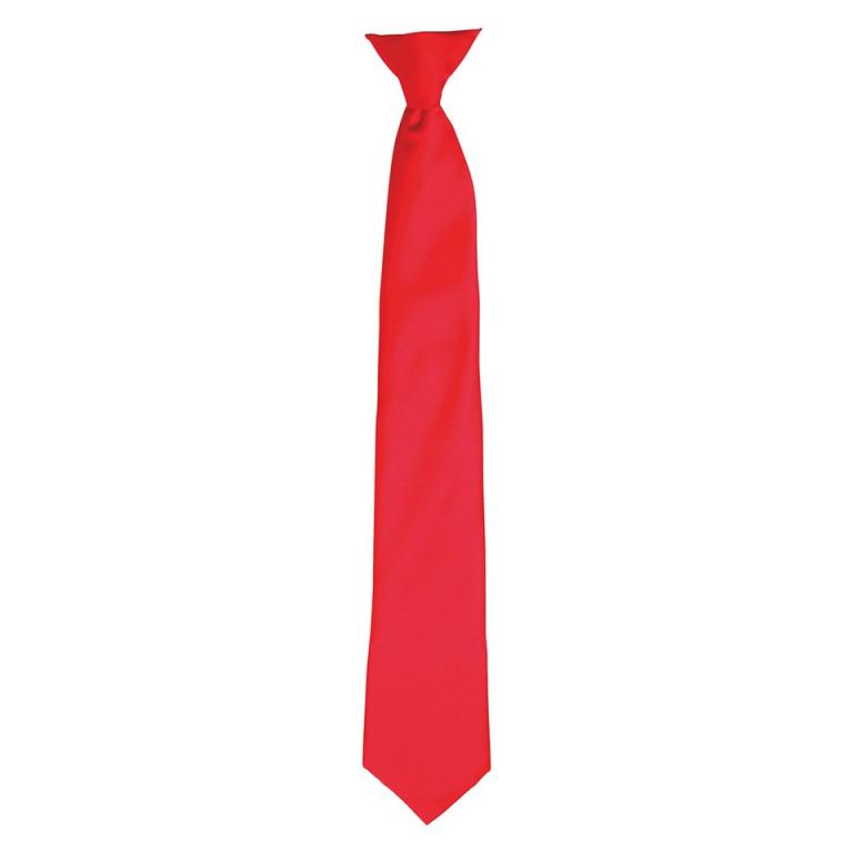 'Colours' satin clip tie Strawberry Red