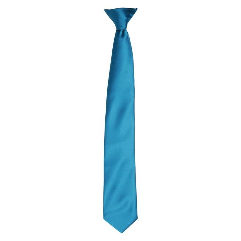 'Colours' satin clip tie Teal