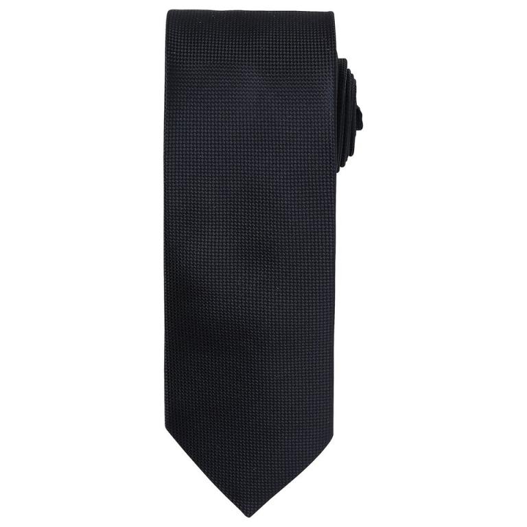 Micro waffle tie Black