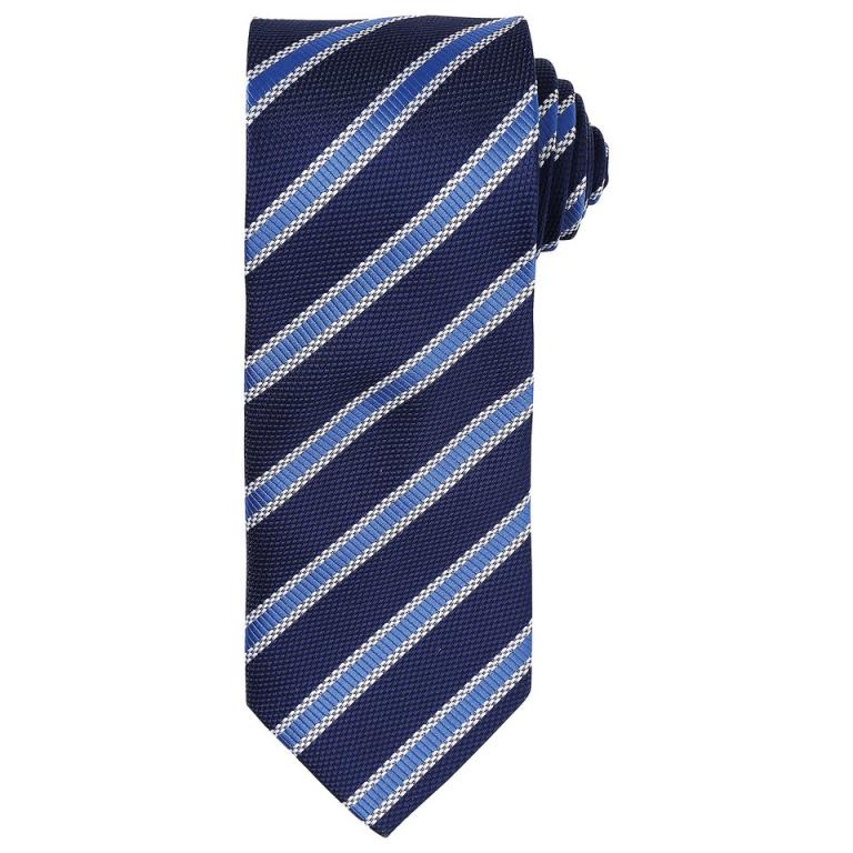 Waffle stripe tie Navy/Royal