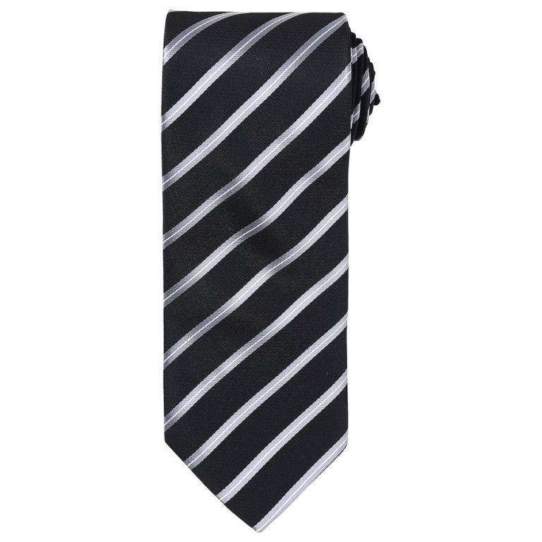 Sports stripe tie Black/Silver