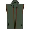 Artisan fleece gilet Moss Green/Brown