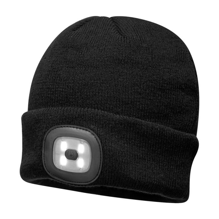 Beanie LED headlight USB rechargeable (B029) Black