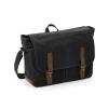 Heritage waxed canvas messenger Black