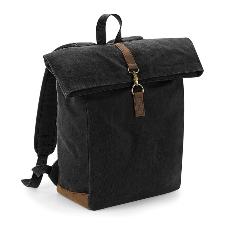 Heritage waxed canvas backpack Black