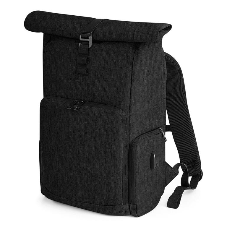 Q-Tech charge roll-top backpack Black