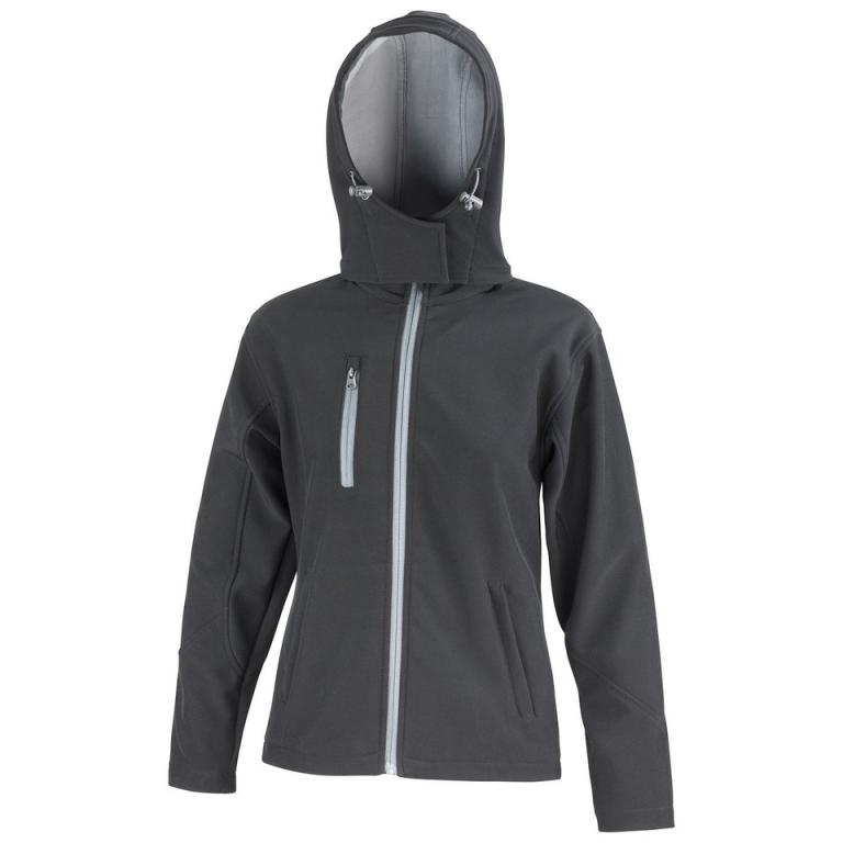 Women's Core TX performance hooded softshell jacket Black/Grey